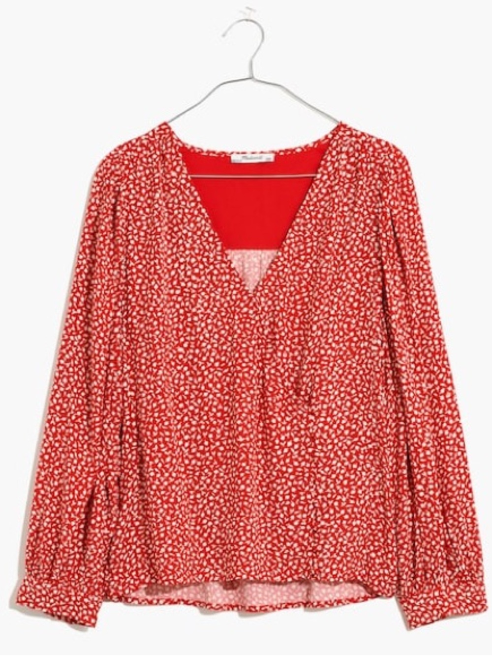 Madewell Kinston Side-Button Wrap Top in Park Picnic (XL)
